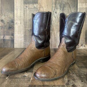 Lucchese Handmade L5339 Vintage Ostrich Roper Western Cowboy Boots Mens 11 D
